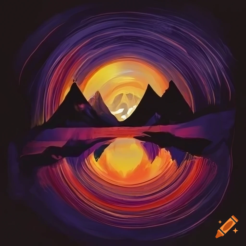 logo of river and mountain elements for outdoor adventure t-shirt