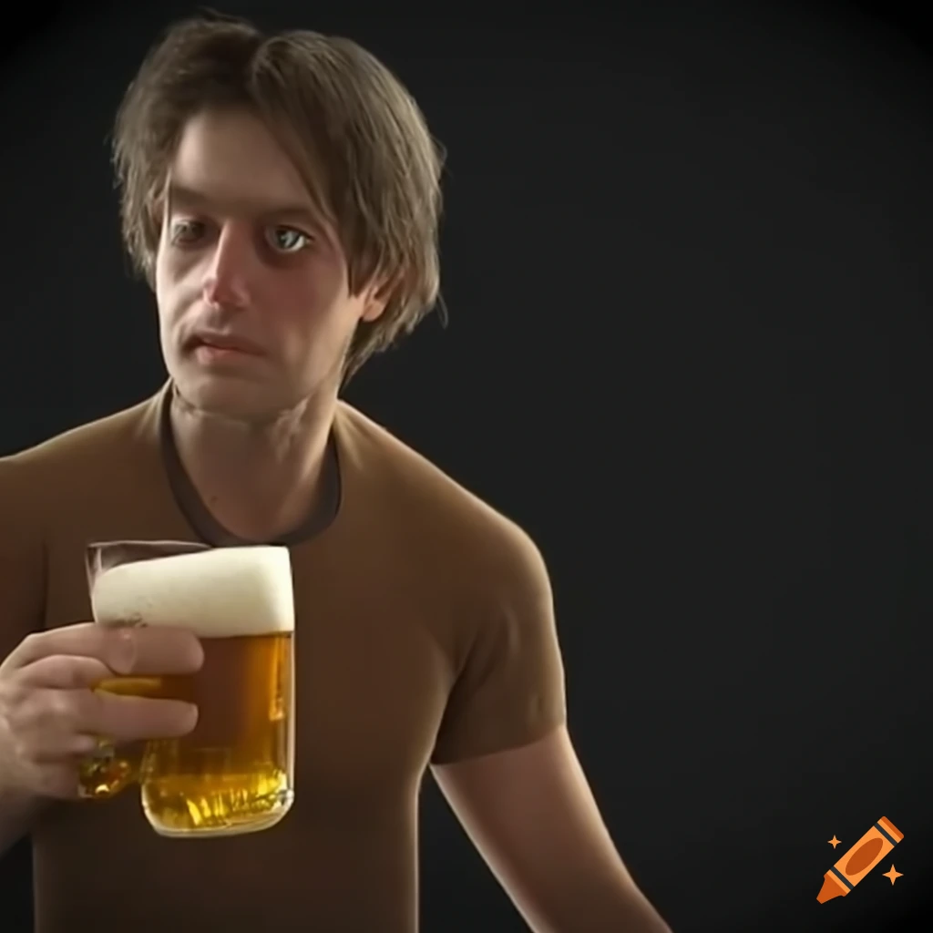 man enjoying a beer
