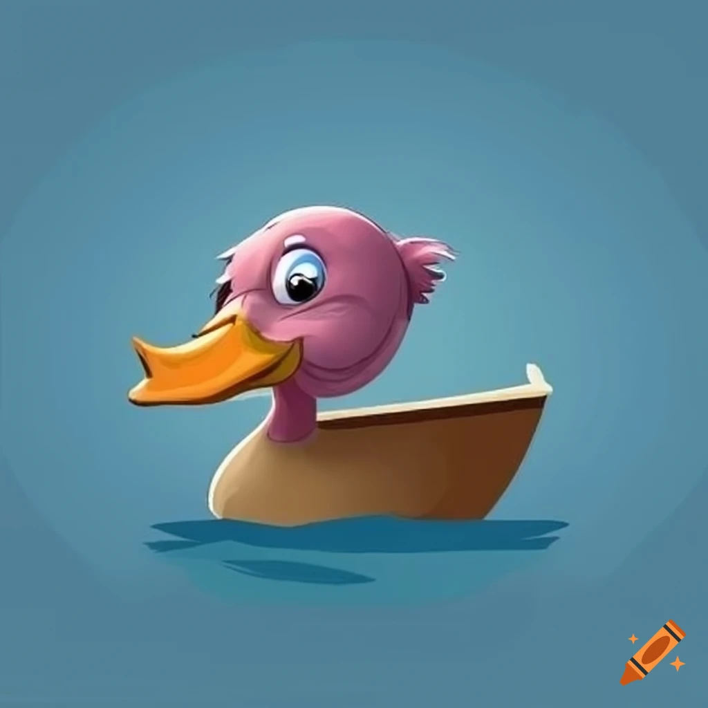 cartoon image of a duck boat