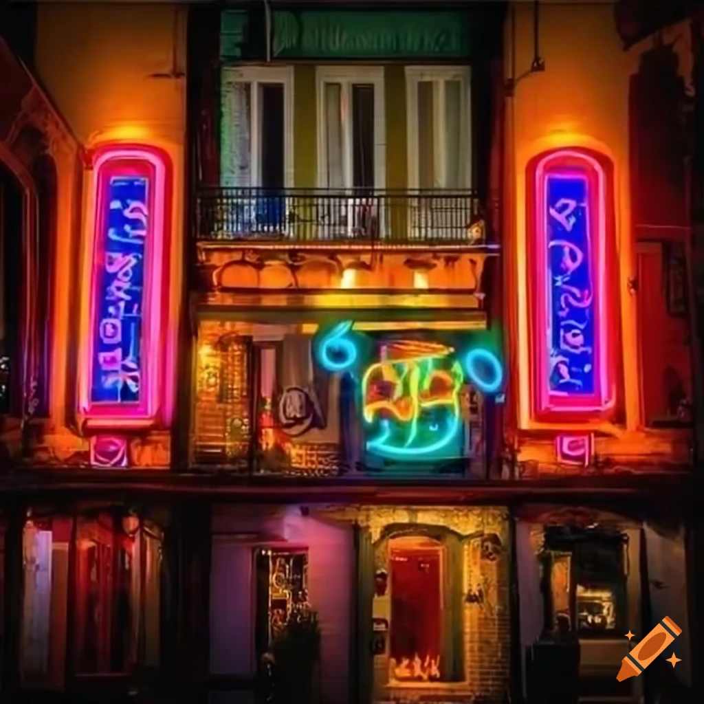 neon sign at a lively New Orleans bar