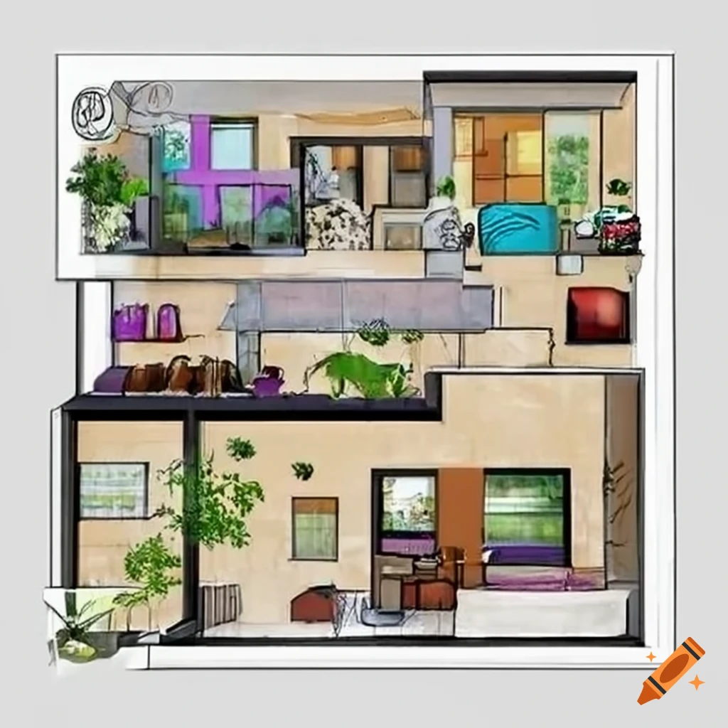 floor plans of a 1 kanal modern house with pool and gardens