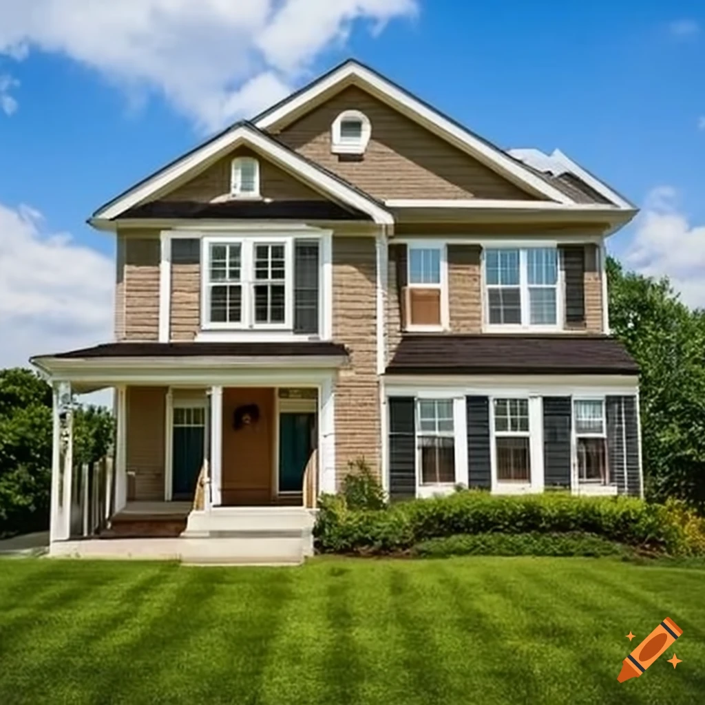 suburban house with stairs
