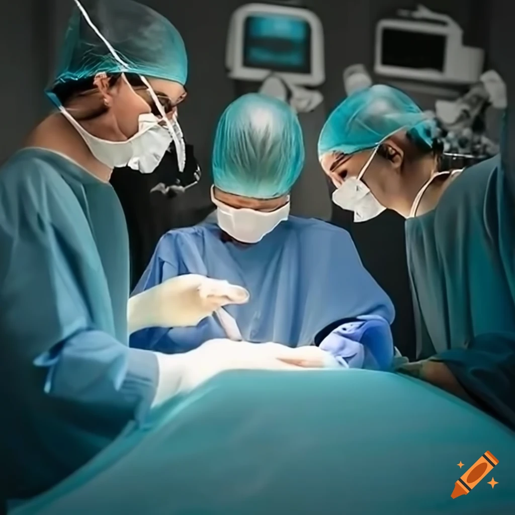 fotografía realista de un cirujano realizando un procedimiento quirúrgico