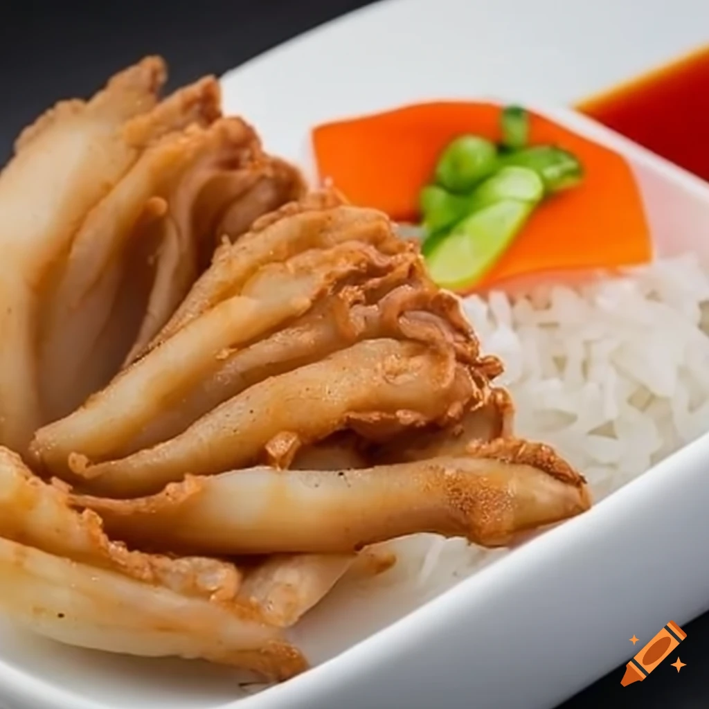 delicious squidmeat folds on rice