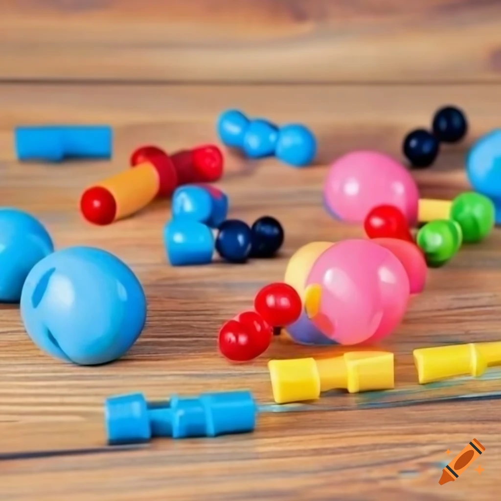 colorful board game pieces on a wooden table