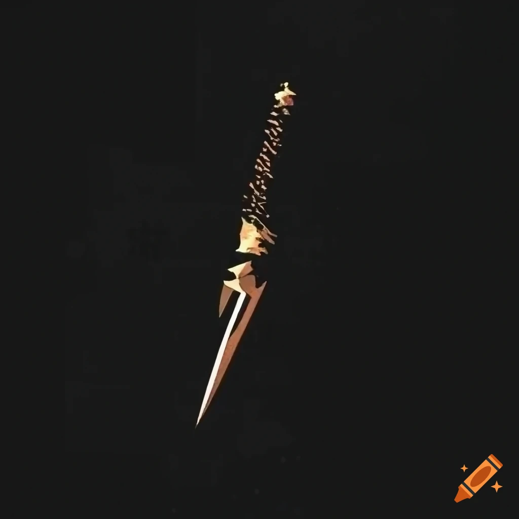 black metal knife with obsidian-colored hilt and cloth