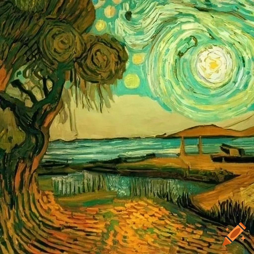 painting of a secluded oasis by Vincent van Gogh