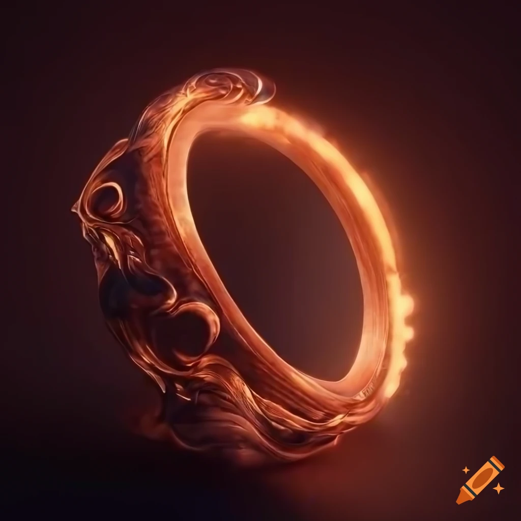 photorealistic copper ring with enchanting vapors