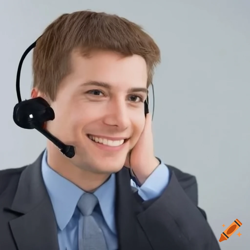 man working as a chat operator