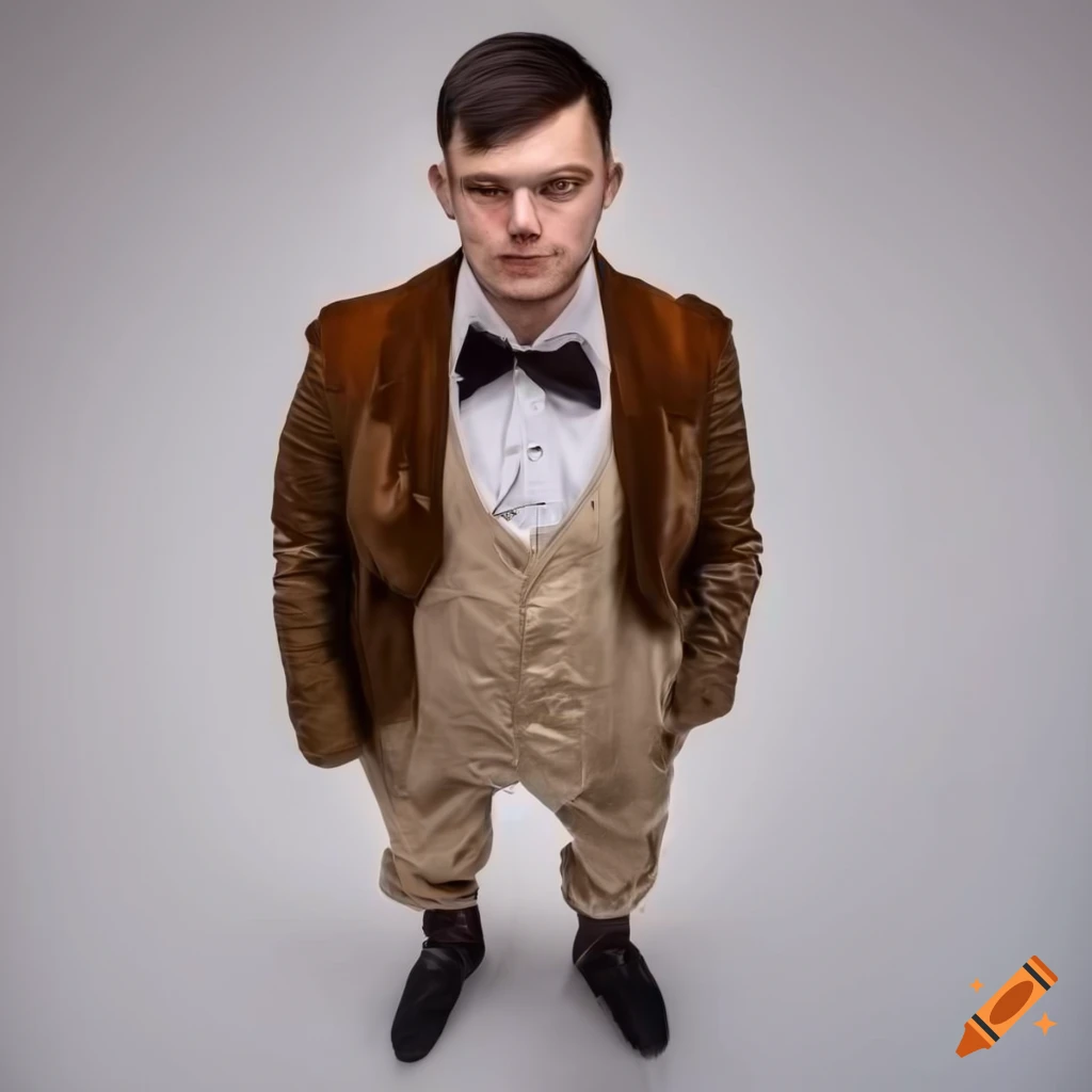 top-down view of a full-body western bartender