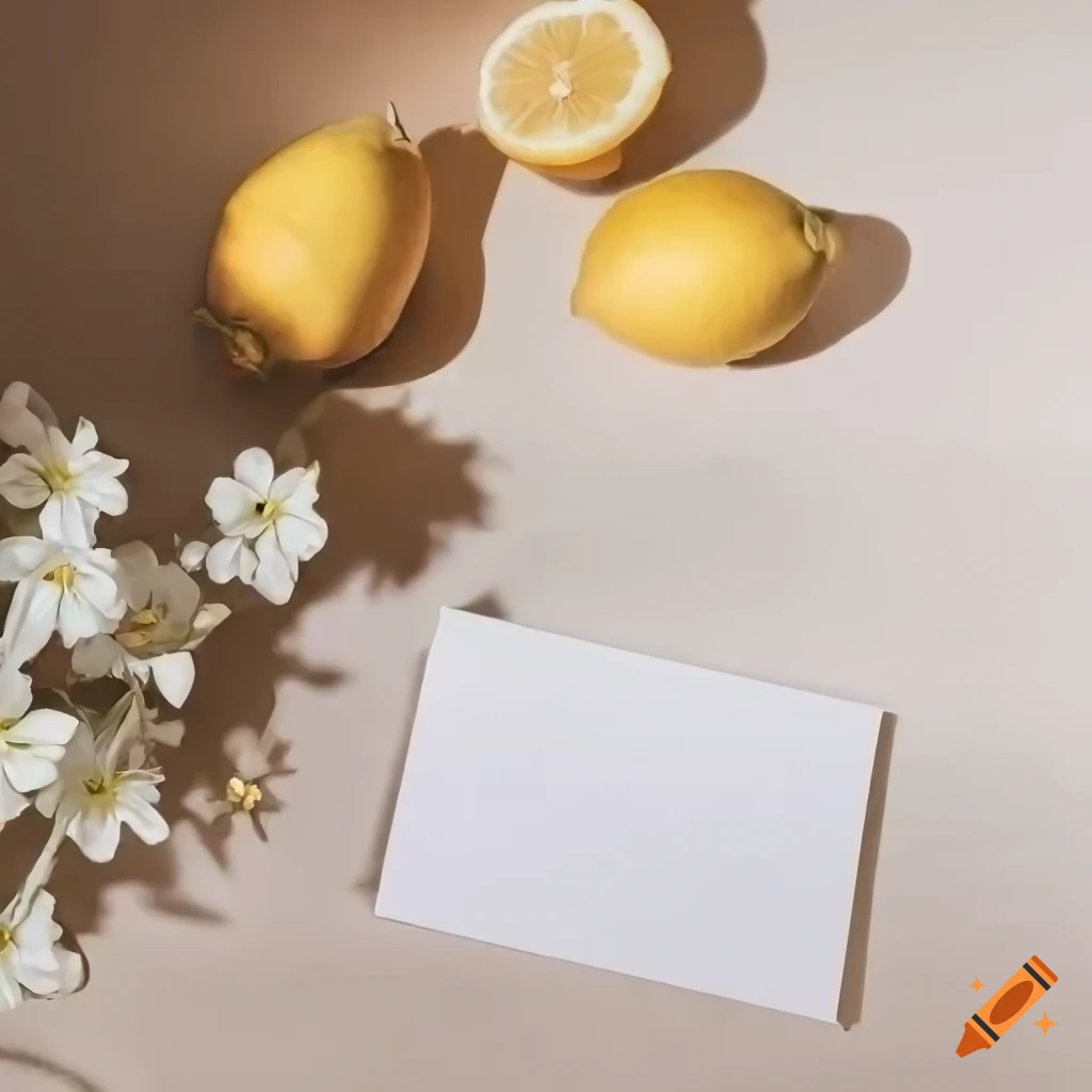 elegant table setting with lemons and white flowers