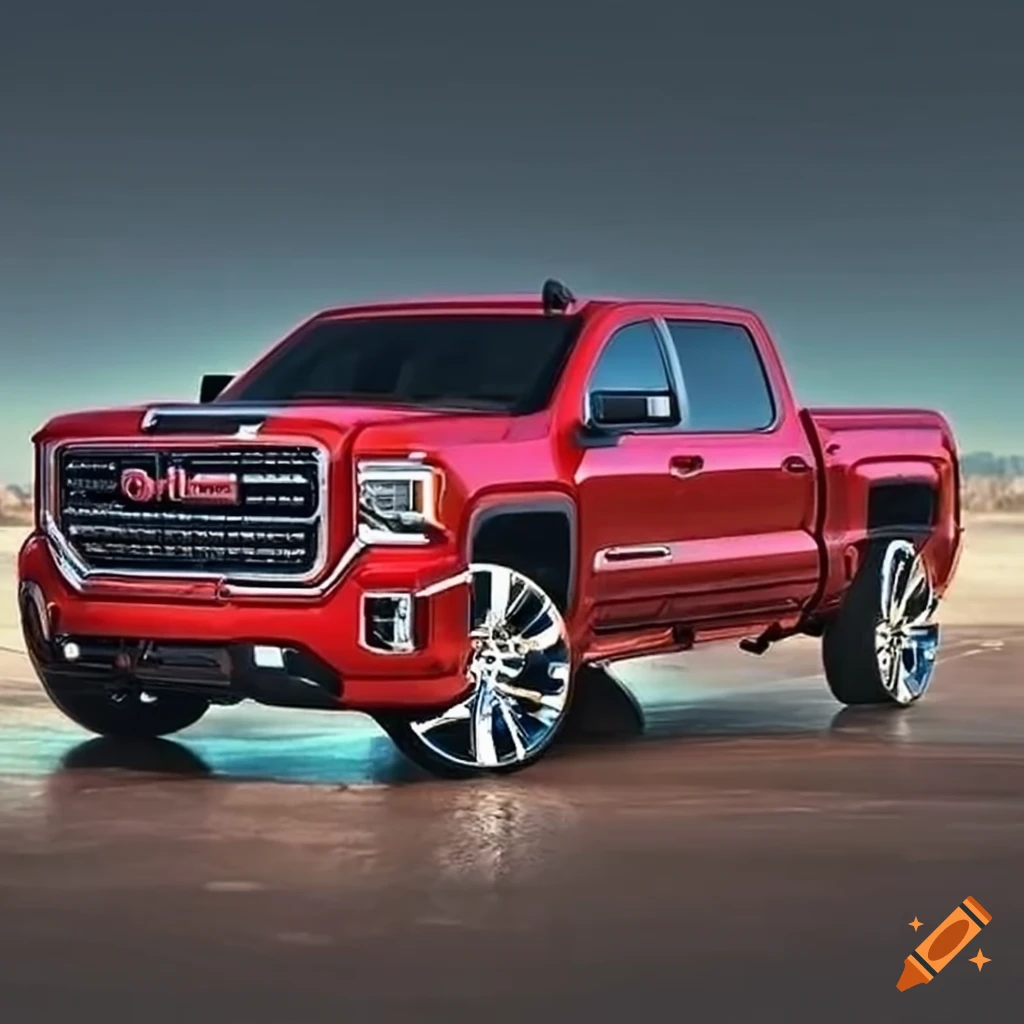GMC Sierra truck on 26-inch wheels