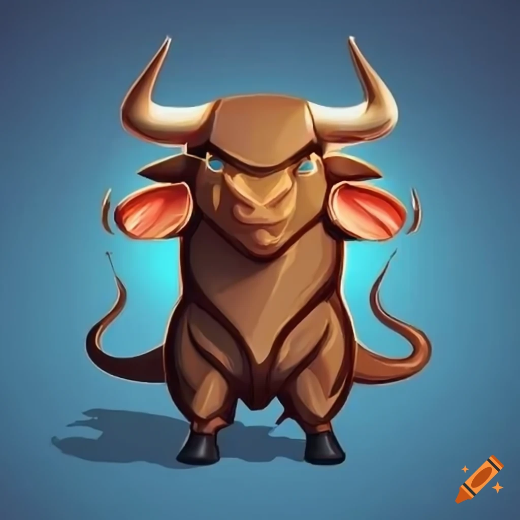 crypto bull character illustration