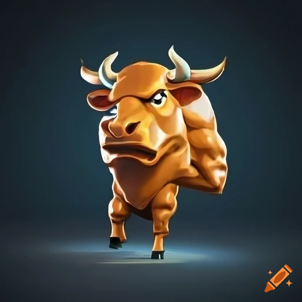 crypto bull character illustration