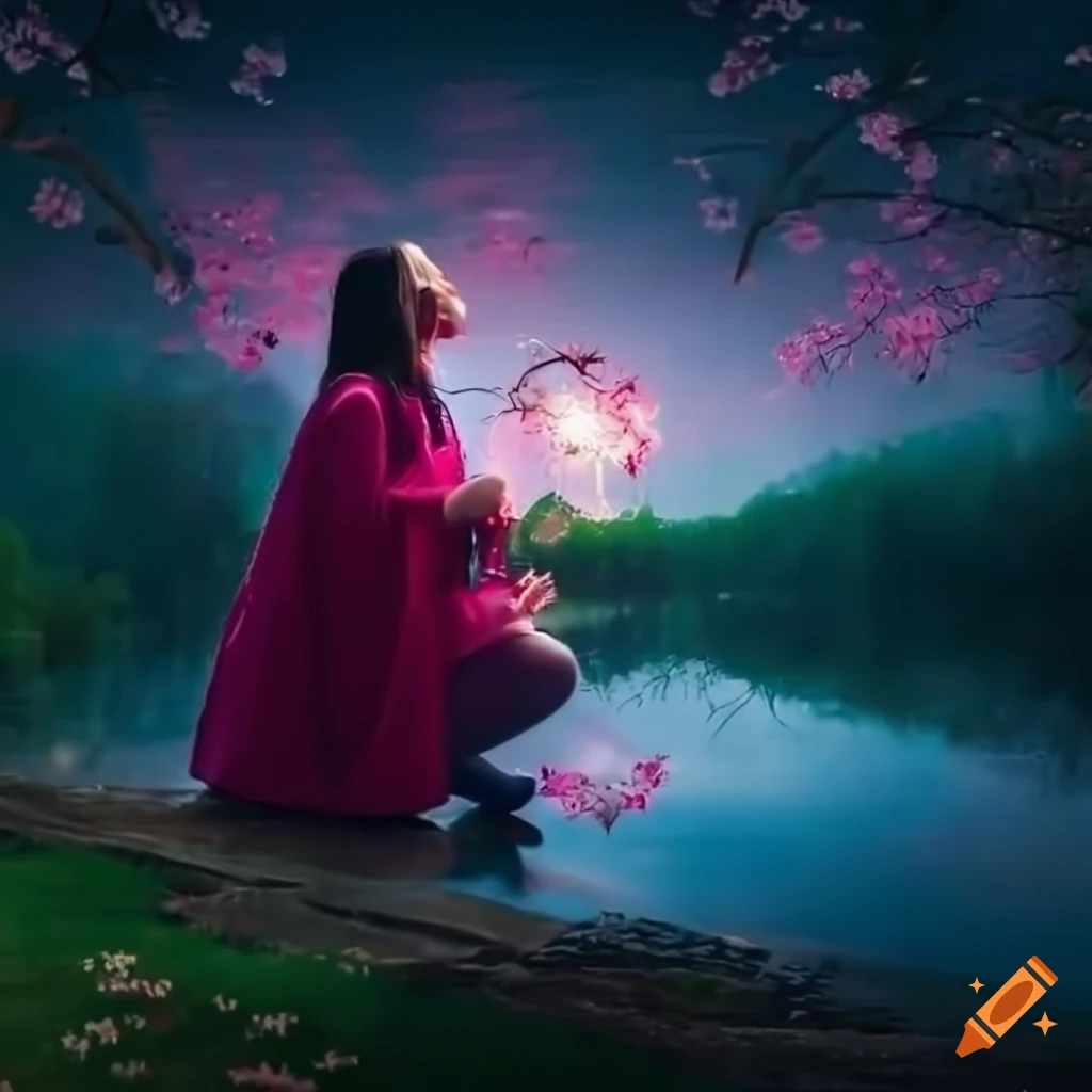 magical sakura landscape