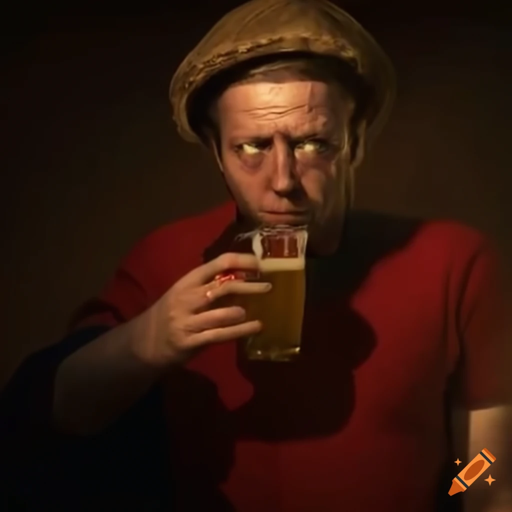 man enjoying a beer