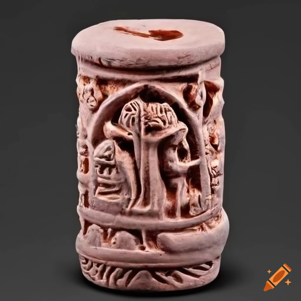 cylindrical seal with intricate carvings