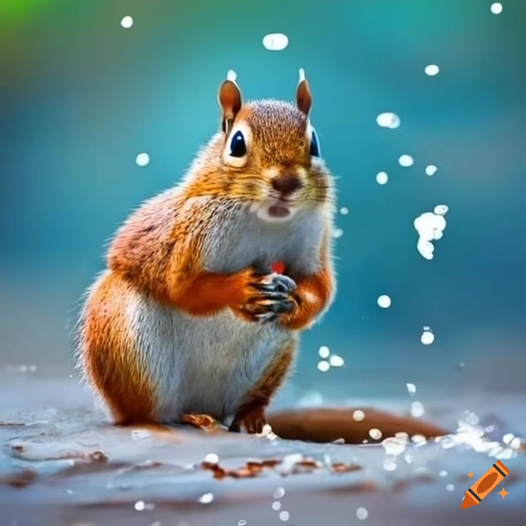 splash screen with a cute squirrel