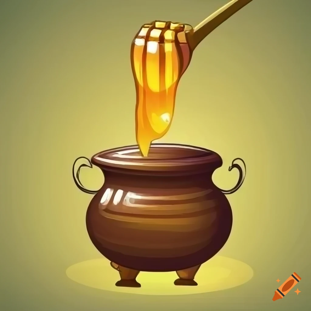 illustration of a charming honey pot