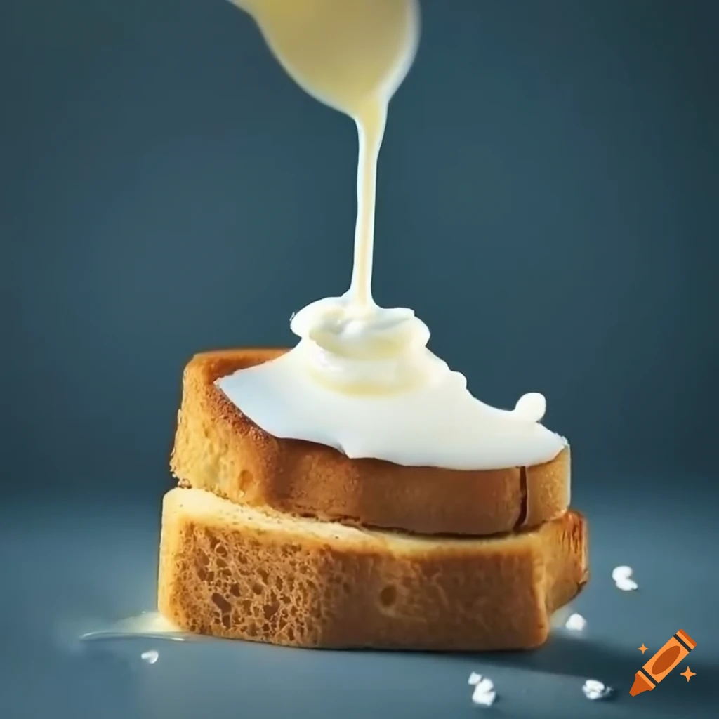 toast with milk dripping on it