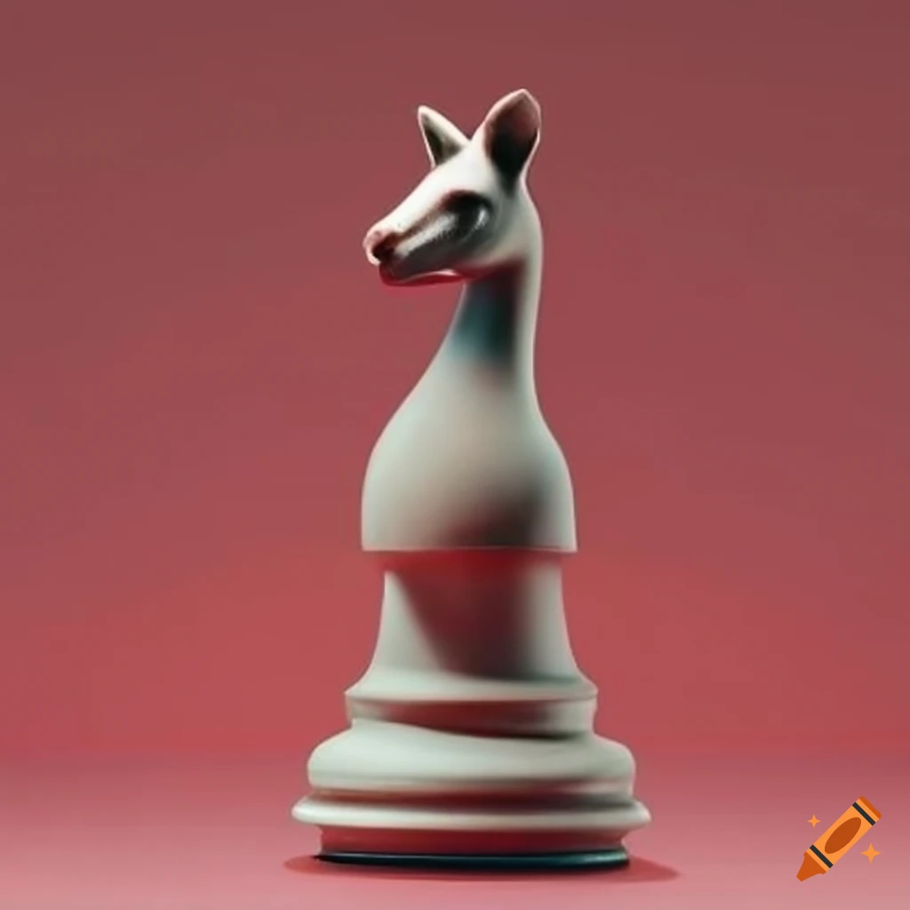 red chess board with a kangaroo chess piece