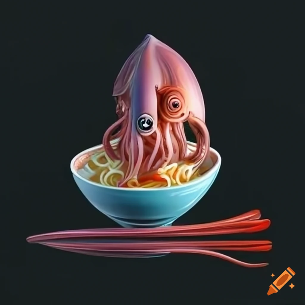 squid with noodles dish