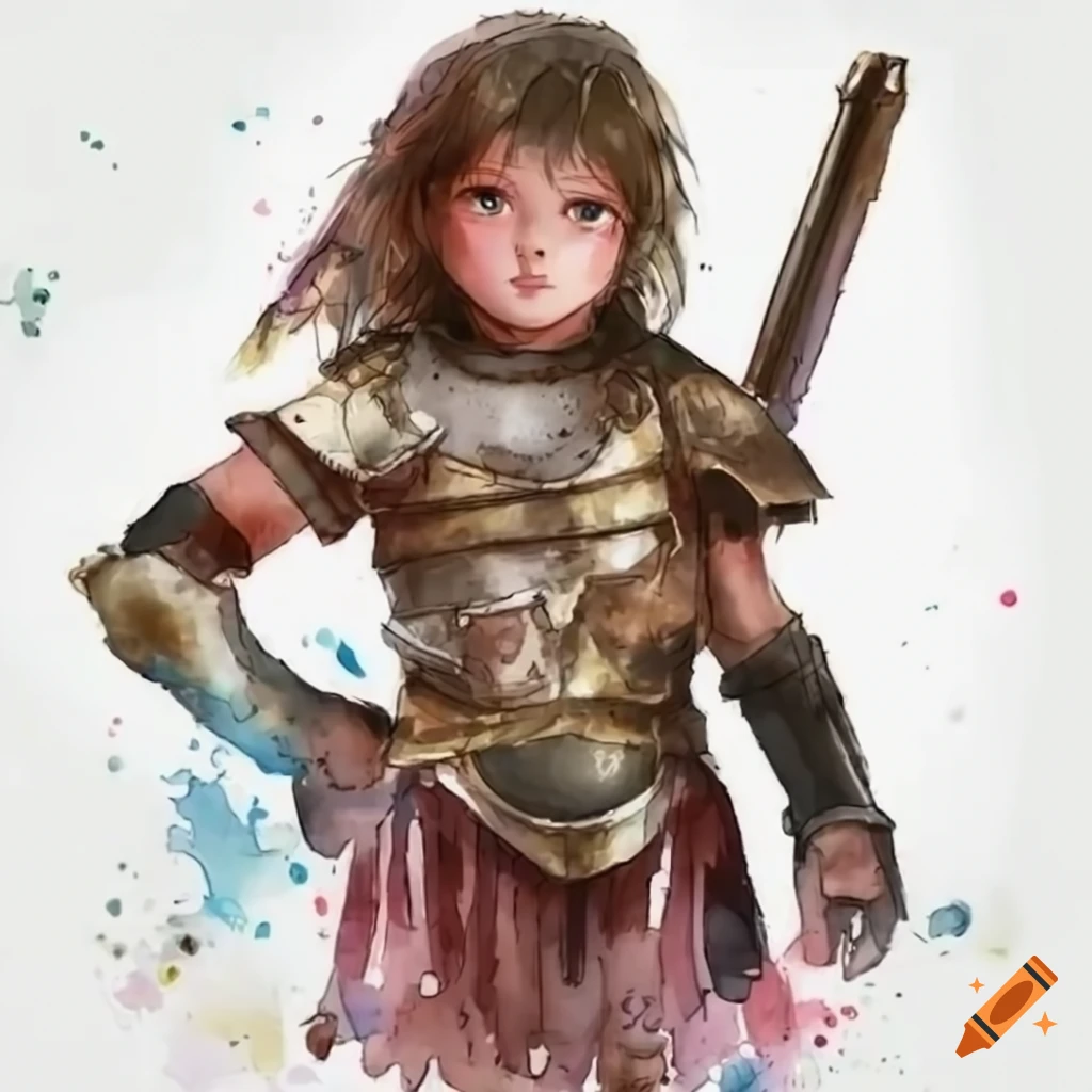 anime girl in gladiator armor