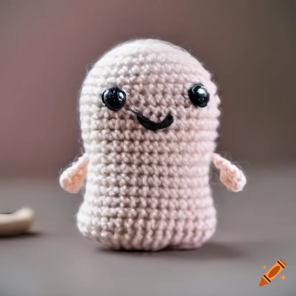 amigurumi figure of a cute ghost
