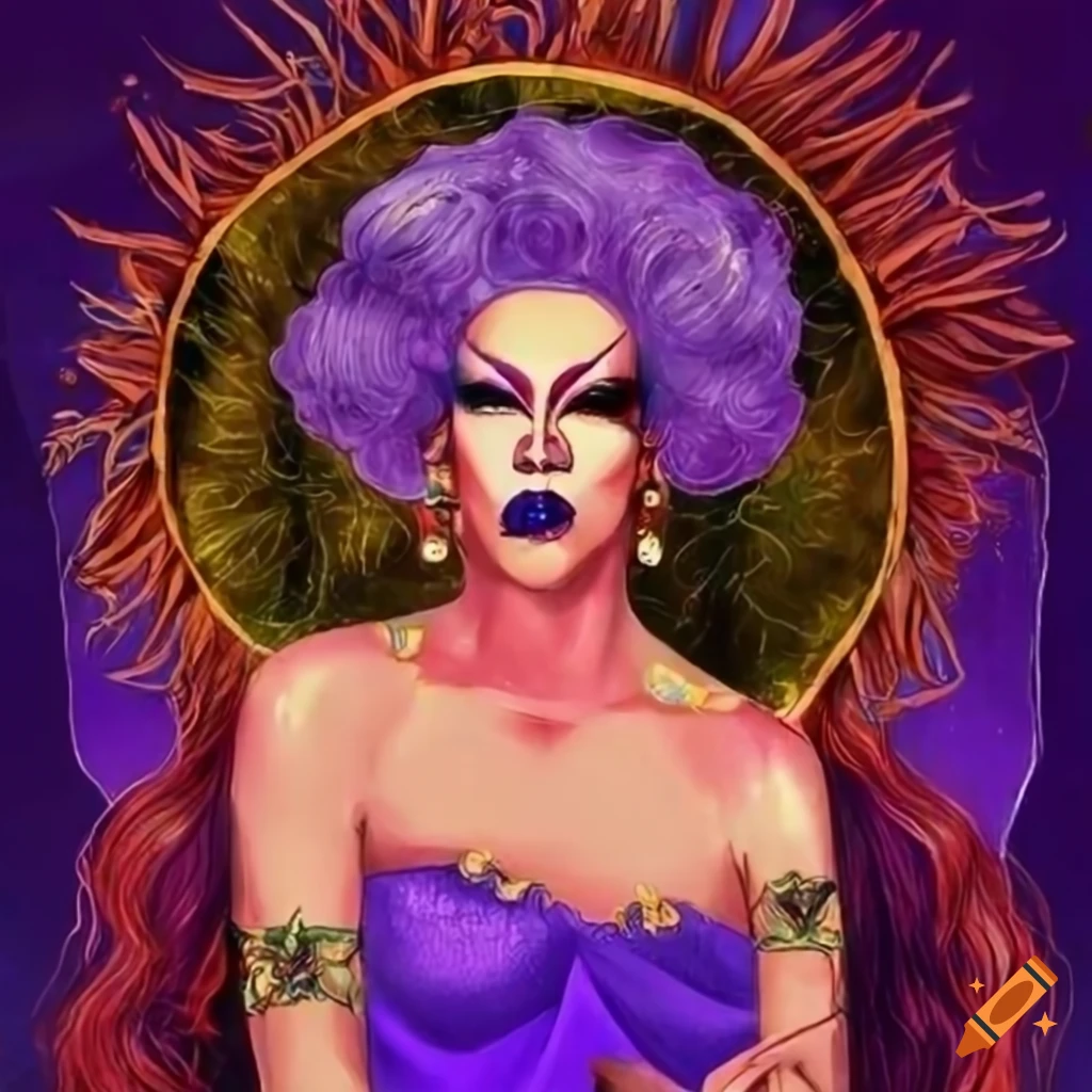mystic tarot card with a drag queen illustration