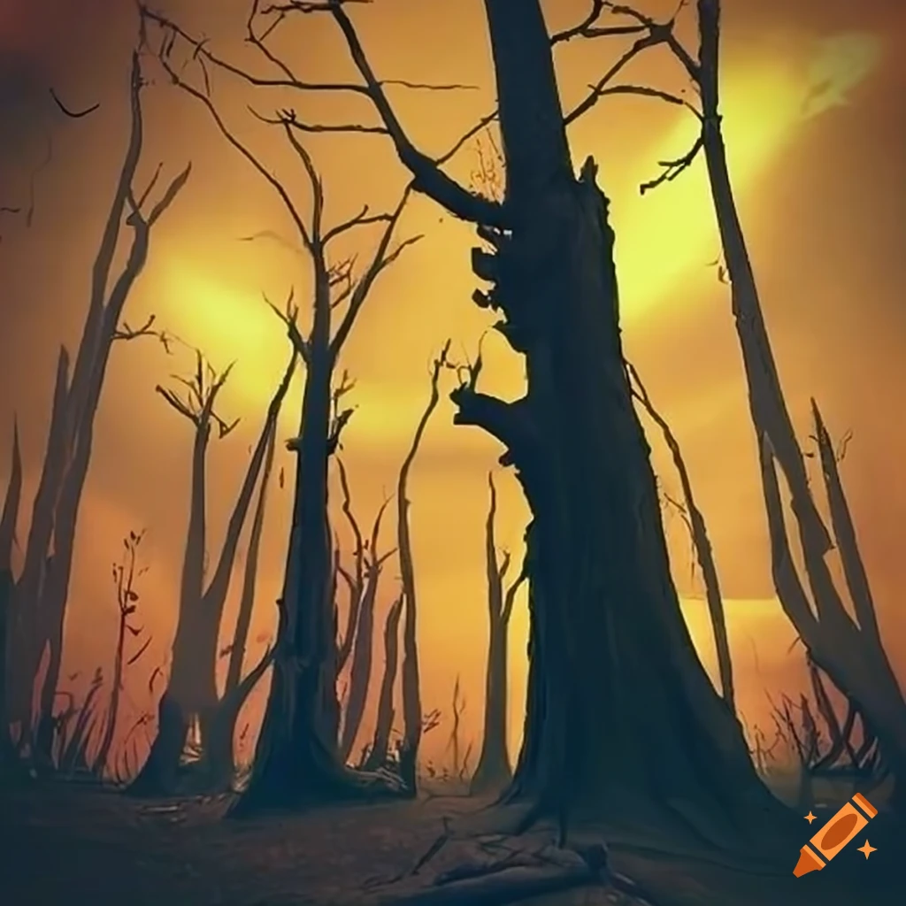 graphic design of "EDYNS CORE" with dead trees