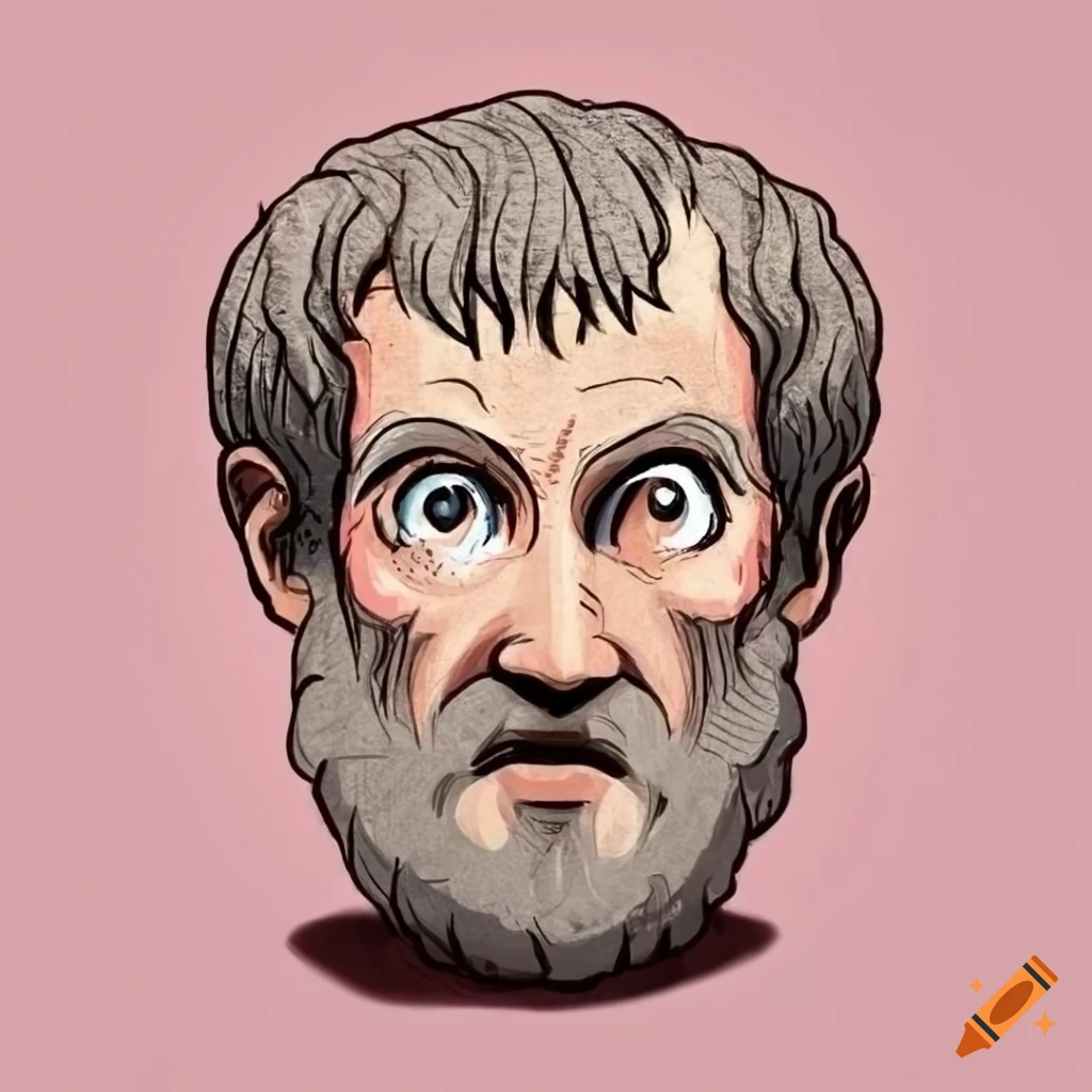 cute drawing of Aristotle, the philosopher