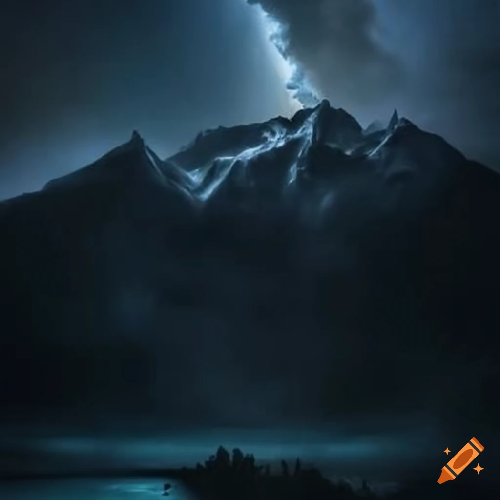 mountain of popcorn in dark stormy atmosphere