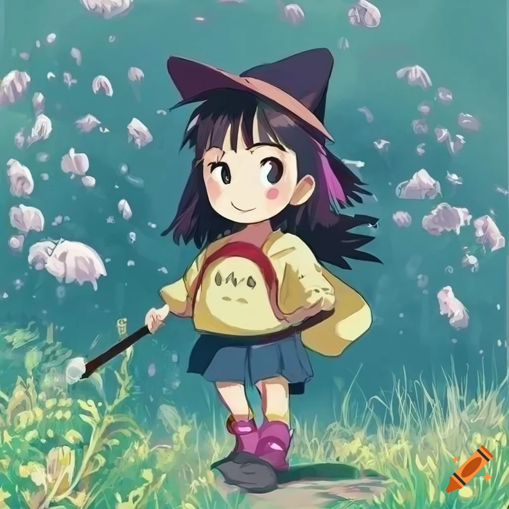 full-body illustration of children in Ghibli style