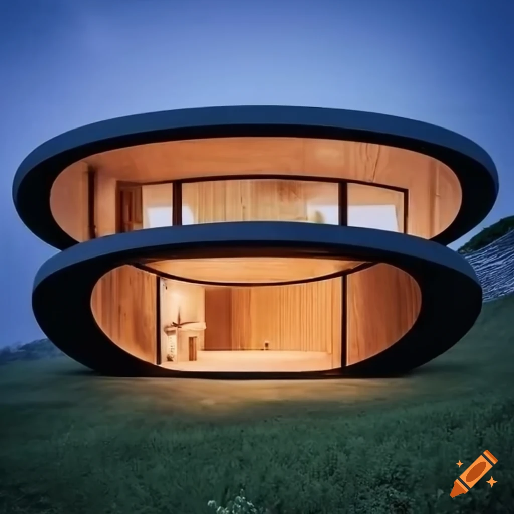image of an extravagant modern house made of solid wood