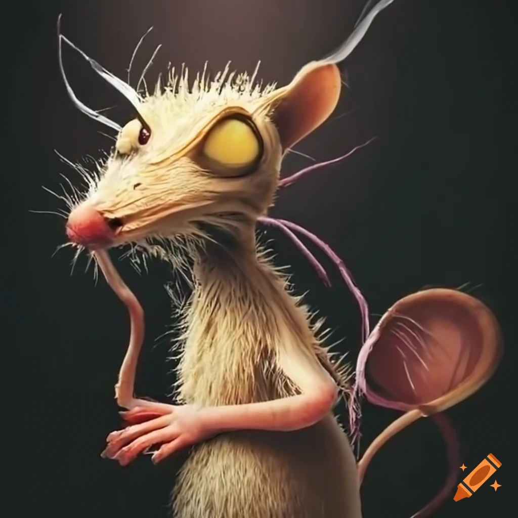 Tim Burton style illustration of mice eating cheese