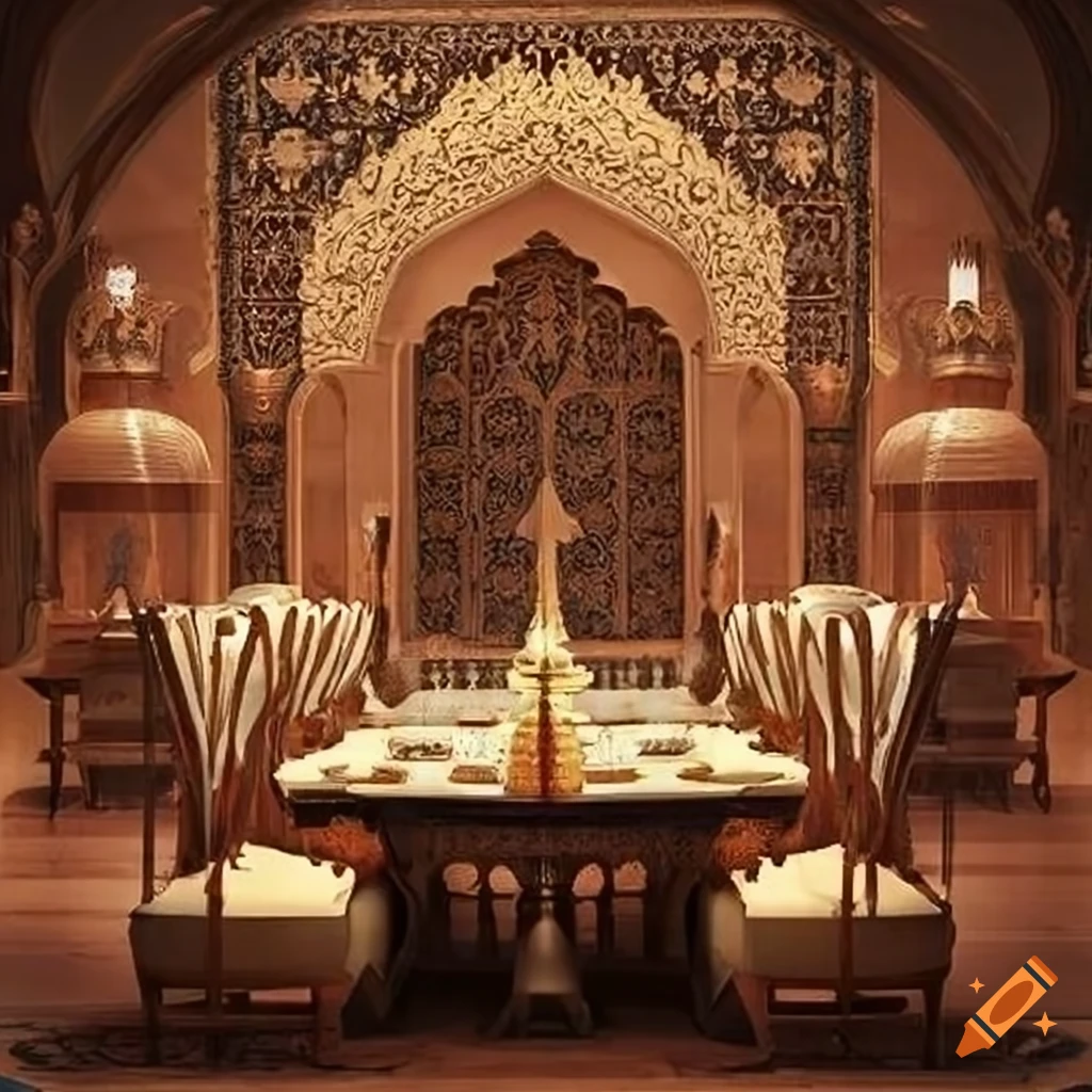 interior of an ancient Arabic dining room
