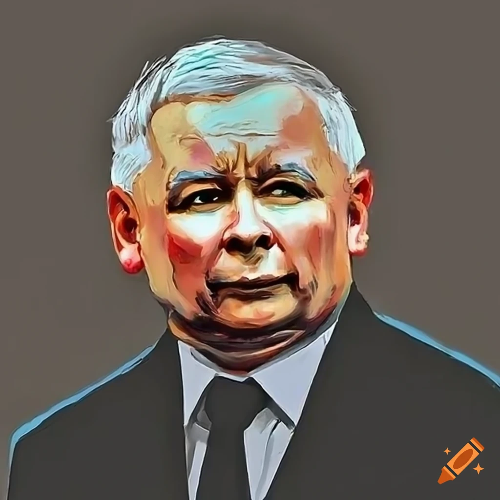 social realist portrait of Jaroslaw Kaczynski