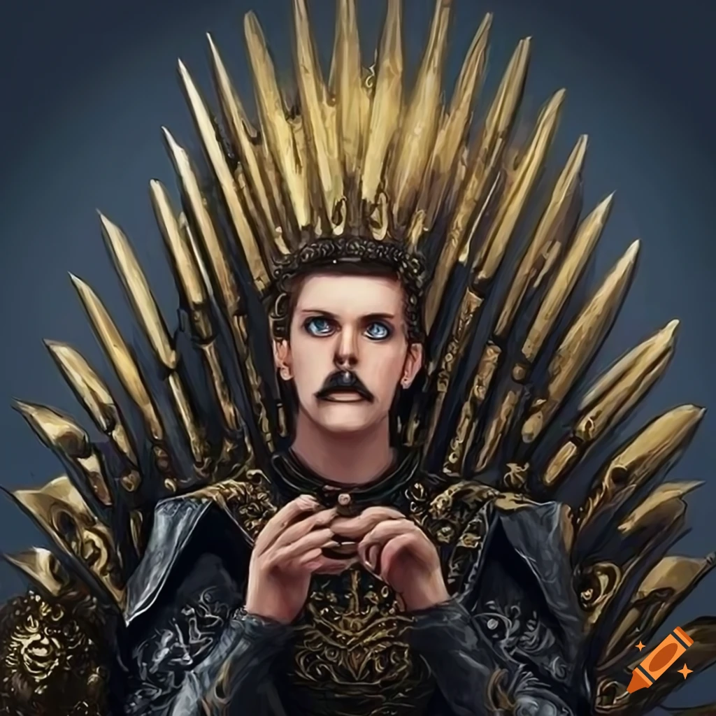 image of a young king sitting on the Iron Throne