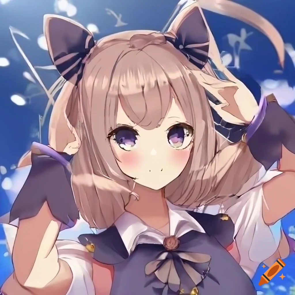 2D anime idol with pigtails and pretty eyes
