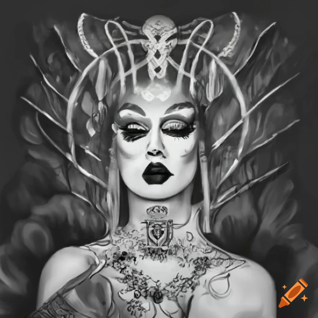 mystic tarot card with a drag queen illustration