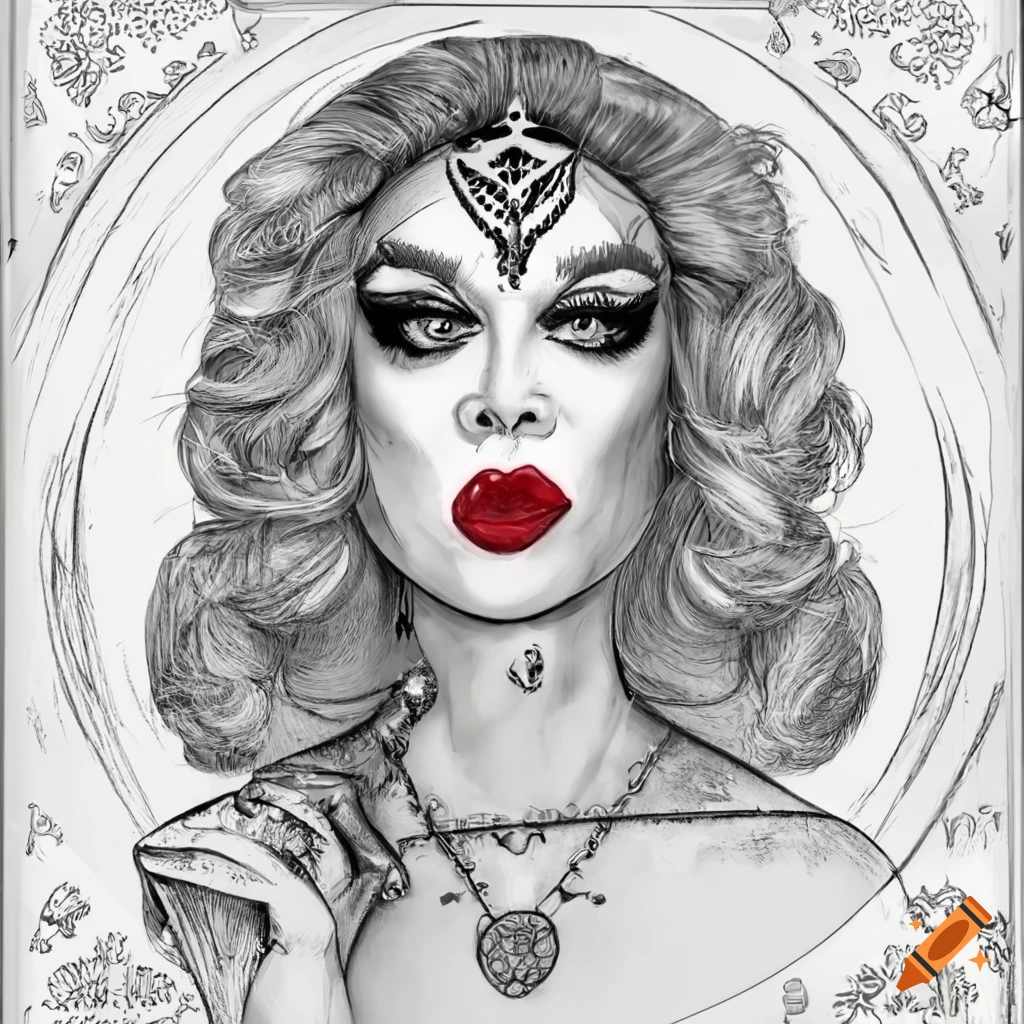 illustration of a stylish drag queen witch
