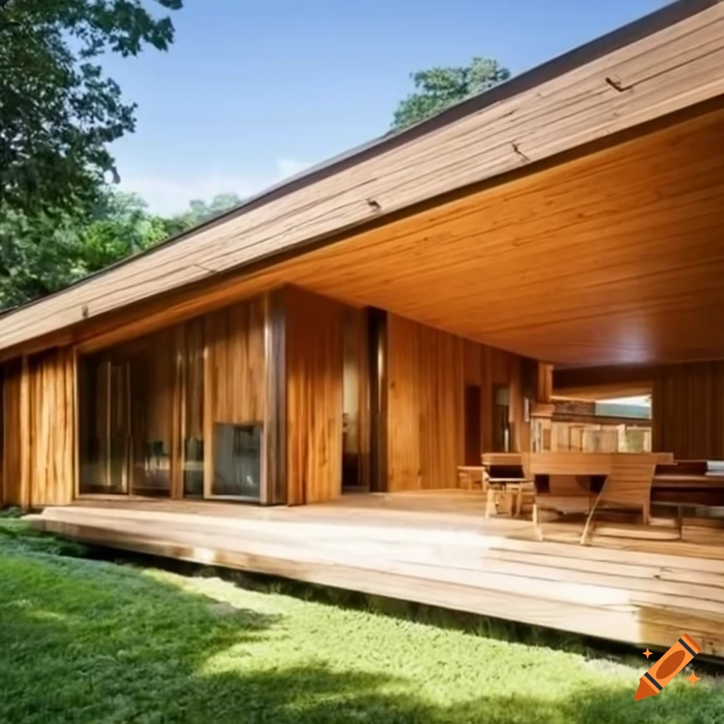 modern house with rounded corners made of solid wood
