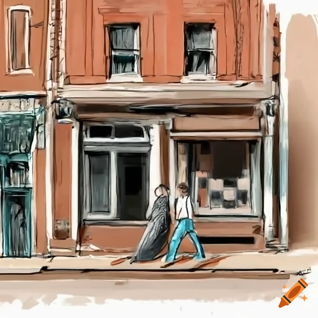 people standing in front of a brick Main Street building