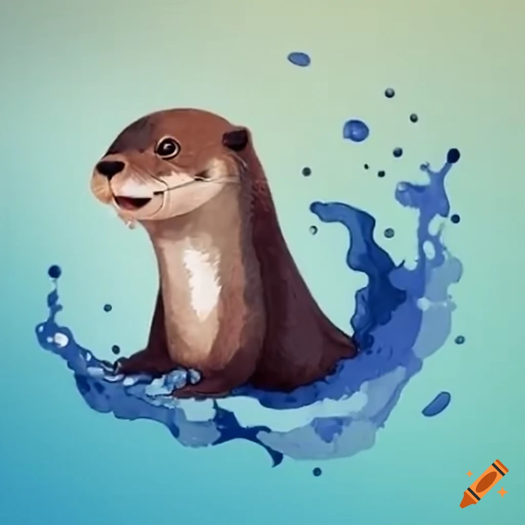 Enzan Shijou style otter with water splash
