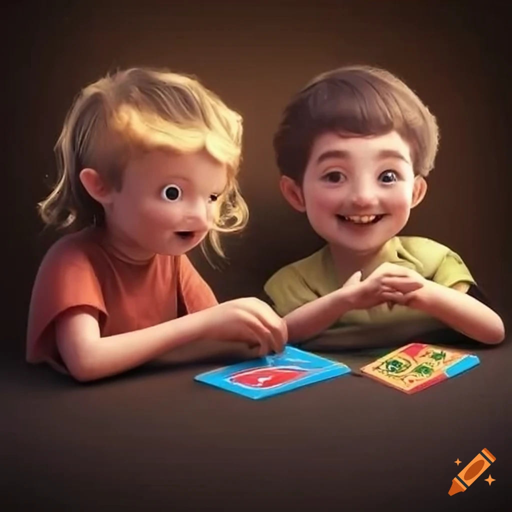 children happily playing cards