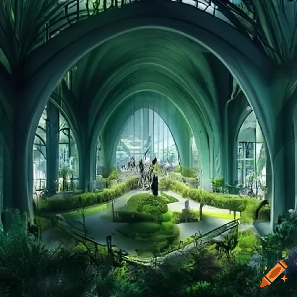 image of a futuristic garden arcology