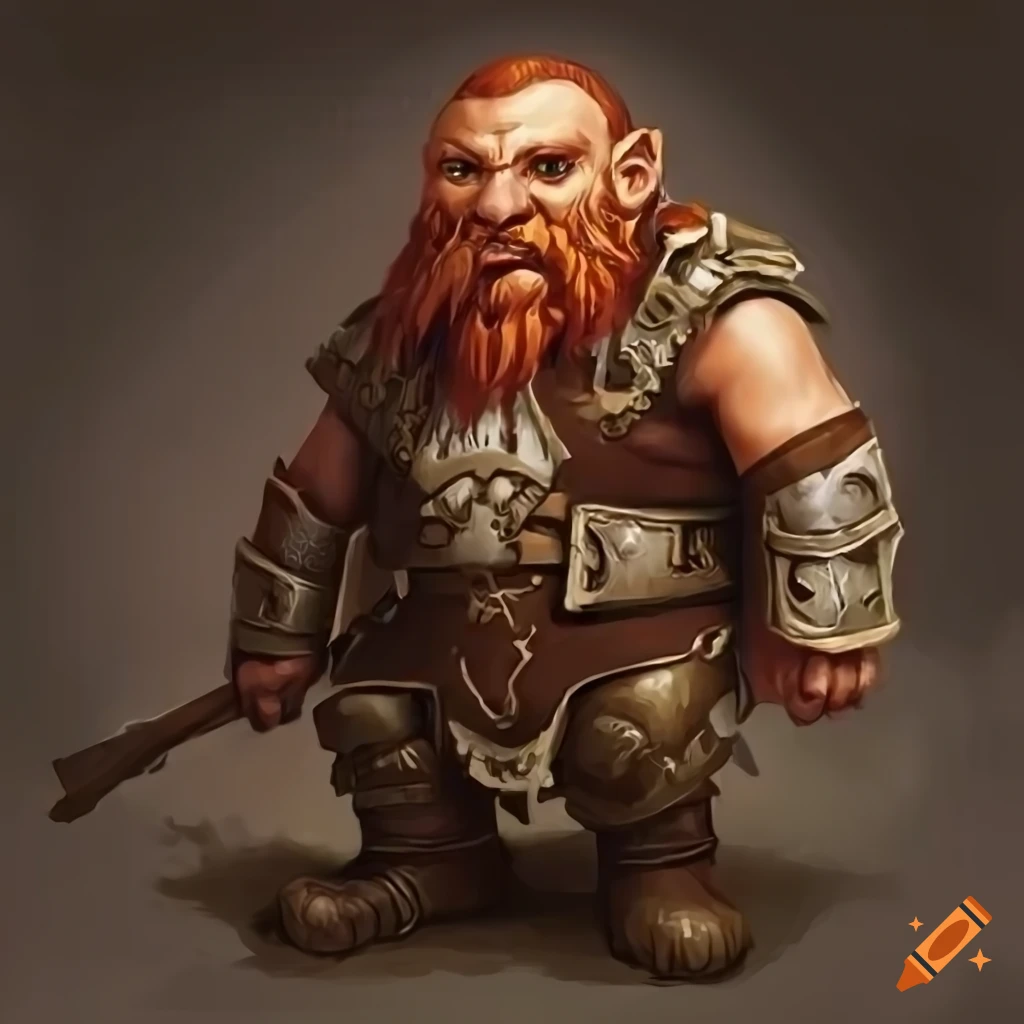 illustration of a dwarf in a fantasy setting