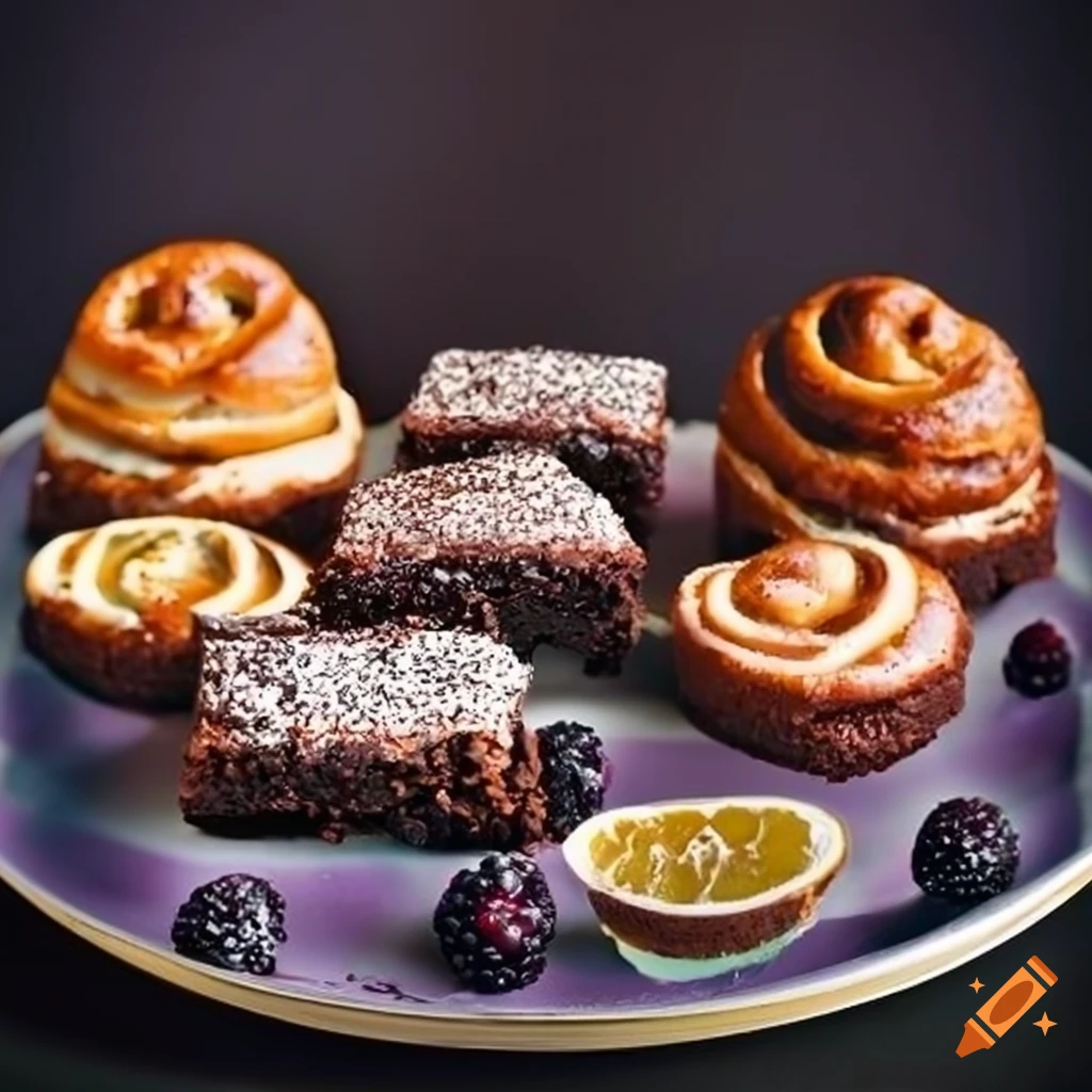 luxury homemade pastries on small plates