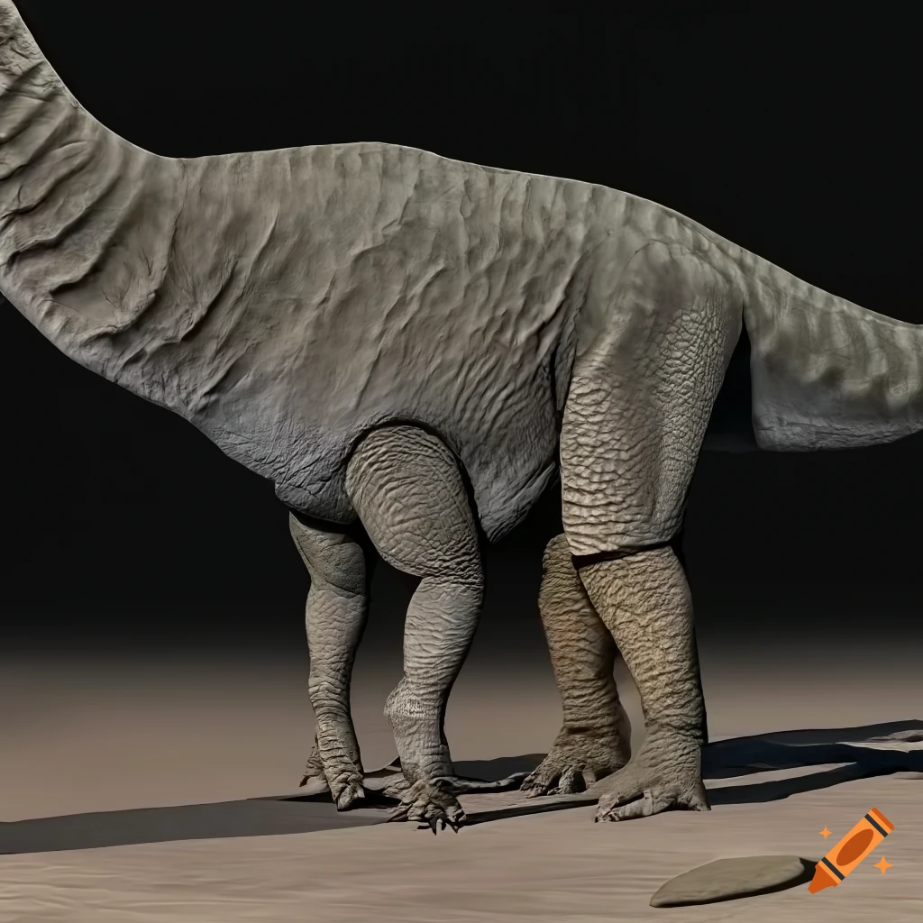 rear view of a detailed Hadrosaurus dinosaur