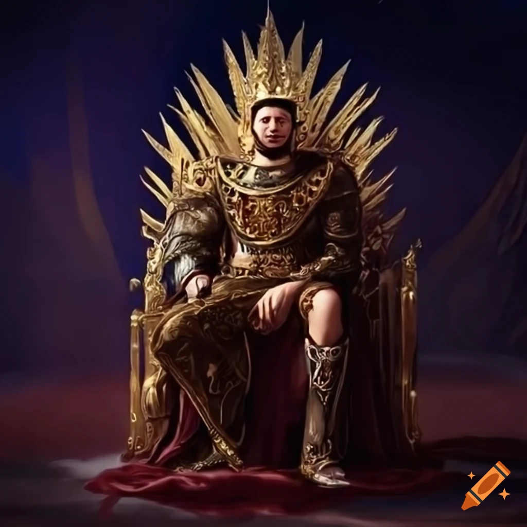 image of a young king sitting on the Iron Throne
